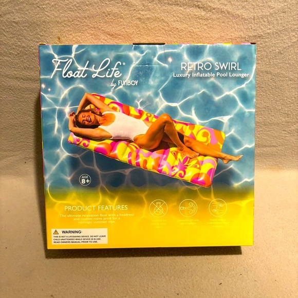 Float Life by Funboy Retro Swirl Pool Float Lounger Floatie Swimming Water Sun - Picture 1 of 2